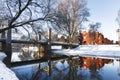 Belarus, Brest. View of the Kholm Gate of the Brest Fortress and the Mukhavets River