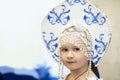 Little girl in Russian national headdress