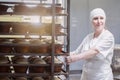 Woman baker at work