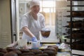 Woman baker at work