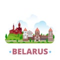 Belarus country design template Flat cartoon style