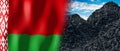 Belarus - country flag and pile of coal