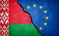 Belarus and European Union conflict concept image