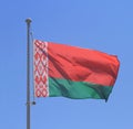 Belarus flag on blue sky