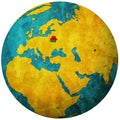 belarus flag on globe map