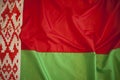 Belarus flag on silk texture Royalty Free Stock Photo
