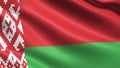 Belarus flag, with waving fabric texture Royalty Free Stock Photo