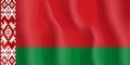 Belarus Flag. Waving national flag of republic of Belarus. Silk realistic texture. Vector illustration Royalty Free Stock Photo