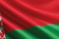 Belarus flag waving in the wind, detailed silk texture Royalty Free Stock Photo