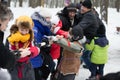 Belarus, Gomel, February 18, 2018. Russian holiday seeing off winter Maslenitsa.