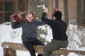 Belarus, Gomel, February 18, 2018. Russian holiday seeing off winter Maslenitsa.