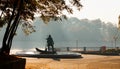 Belarus, Gomel, Monument to the ancient inhabitant of the city of Gomel.Gomel city