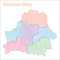 Belarus hand-drawn map.