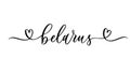 Belarus - hand lettering inscription in line