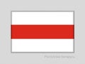 Belarus. Historical White-Red-White Flag with Country Name Written in Belarusian. National Ensign Aspect Ratio 2 to 3 on Cardboard