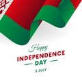 Belarus Independence Day. 3 July. Waving flag. Vector.