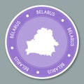 Belarus label flat sticker design.