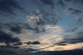 Belarus late summer afternoon sky. Royalty Free Stock Photo