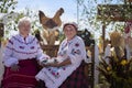 Elderly Slavic women in national dress.