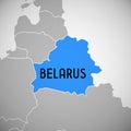 Belarus - white country borders outline, blue shape Royalty Free Stock Photo