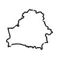 Belarus map of black contour curves of vector illustration Royalty Free Stock Photo