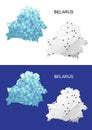 Belarus map in geometric polygonal style. Abstract gems triangle. Royalty Free Stock Photo