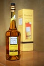 Bottle of Boulard Calvados, Grand Solage ith cardboard box on counter