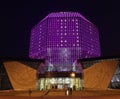 Belarus. Minsk. Belorussian national library at night