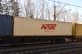 NSR CHINA Container Intermodal Logistic transportation on freight train by railway. Coronavirus