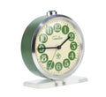 Belarus, Minsk - 22/08/2020:Old vintage alarm clock `SLAVA` .SSSR.GOST-1957 isolated on white background.