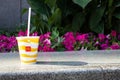 Belarus, Minsk - 03 september, 2022: Glass with a drink from McDonald`s Royalty Free Stock Photo