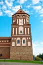 Belarus, Mir Castle Complex. The tower of a medieval castle. Royalty Free Stock Photo