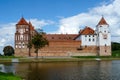 Belarus. Mir Castle, view from the lake Royalty Free Stock Photo