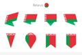 Belarus national flag collection, eight versions of Belarus vector flags Royalty Free Stock Photo