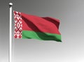 Belarus national flag waving on gray background