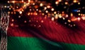 Belarus National Flag Light Night Bokeh Abstract Background Royalty Free Stock Photo