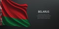 Belarus national flag waving on dark background Royalty Free Stock Photo