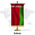 Belarus National realistic flag with Stand