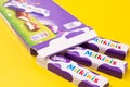 BELARUS, NOVOPOLOTSK - 20 DECEMBER, 2020: Milka chocolate close up