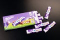 BELARUS, NOVOPOLOTSK - 20 DECEMBER, 2020: Milka chocolate close up