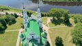 Belarus, Polotsk Aerial Landmark: Orthodox Cathedral of Saint Sophia in Summer