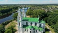 Belarus, Polotsk Aerial View: Cathedral of Saint Sophia by Dvina River in Summer
