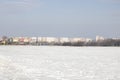 BELARUS, POLOTSK - 25 FEBRUARY, 2021: City view in winter