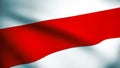 Belarus Red White Red Freedom Flag. Waving Fabric Texture Flag of Belarus. Pahonia Arms used by Belarusian democratic Royalty Free Stock Photo