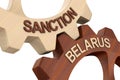 Belarus sanction on white background. Isolated 3D illustration Royalty Free Stock Photo