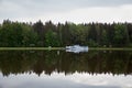 Belarus. The ship is on the Augustow canal in Belarus. May 24, 2017 Royalty Free Stock Photo