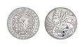 Belarus silver coin astrology Cancer isolated