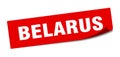 Belarus sticker. Belarus square peeler sign.