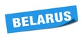 Belarus sticker. Belarus square peeler sign.