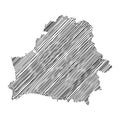 Belarus thread map line vector illustration Royalty Free Stock Photo